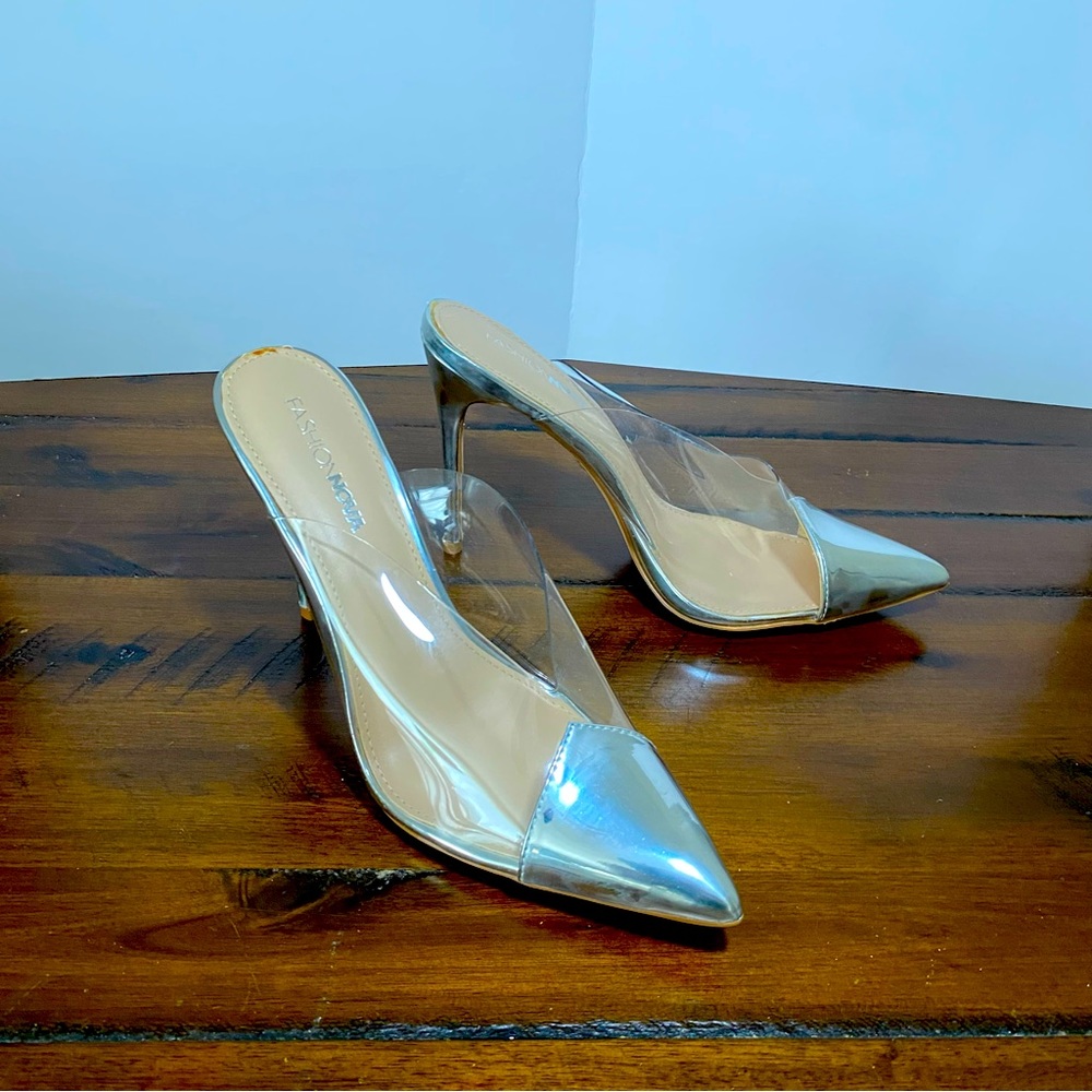 Fashion Nova Clear Pointed Toe Mules